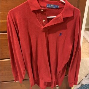 Red polo long sleeve